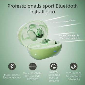 Sport Bluetooth csontvezetéses fülhallgató, klipsz dizájn, 10 m hatótáv, Bluetooth 5.4, üzemidő 4–8 óra