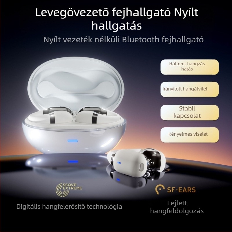 Sport Bluetooth csontvezetéses fülhallgató, klipsz dizájn, 10 m hatótáv, Bluetooth 5.4, üzemidő 4–8 óra