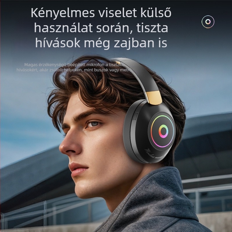 Yinshuer játékfejhallgató - összecsukható, Bluetooth 5.4, 10 m hatótáv, akkumulátor >8 óra, alacsony késleltetés e-sportokra