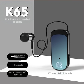 Nogou K65 nyakba rögzíthető Bluetooth in-ear fülhallgató, digitális kijelző, egyoldalas, 10 m hatótáv, IPX5, 8+ óra üzemidő, Bluetooth 5.3