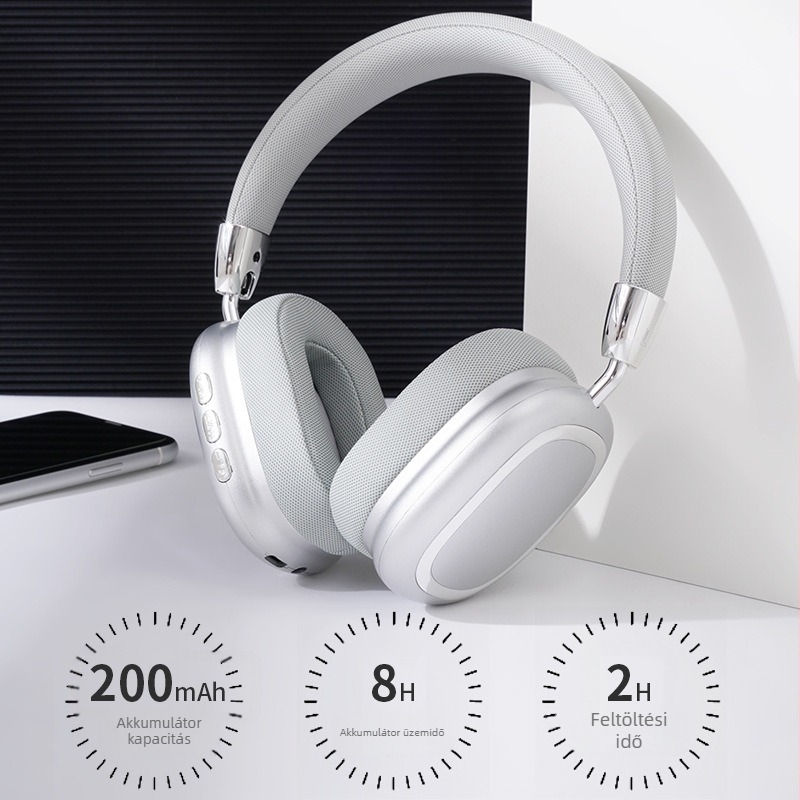 Over-ear Bluetooth fejhallgató, erőteljes basszus, Bluetooth 5.0, hatótávolság 10 m, üzemidő 4–8 óra, modell B35