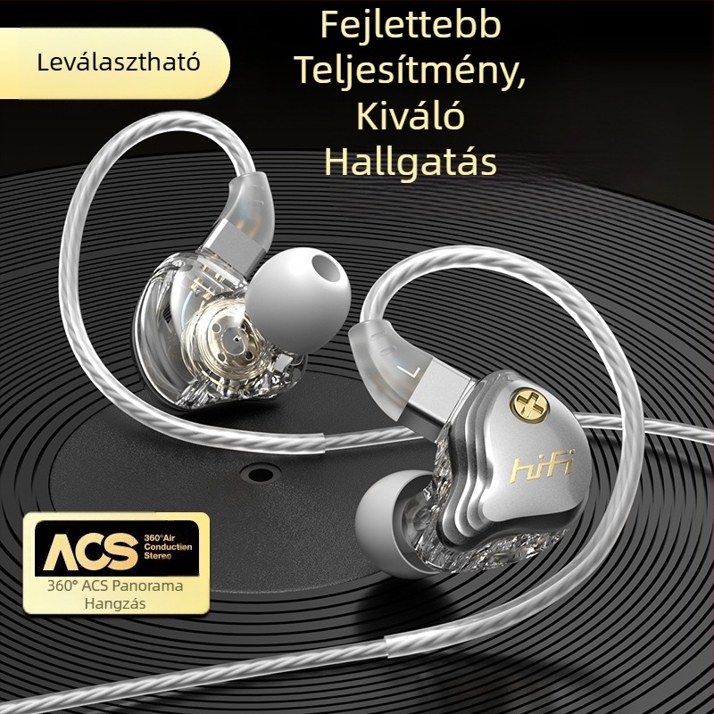 Vezetékes fejhallgató beépített mikrofonnal, 3,5 mm-es jack, 120 cm hosszú kábel, univerzális kompatibilitás, 10 mm hangszórók, frekvenciasáv 20 Hz–20 kHz