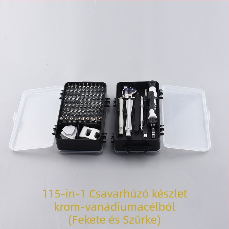 115-in-1 csavarhúzó készlet króm-vanádium acélból órák, számítógépek és mobiltelefonok szétszereléséhez