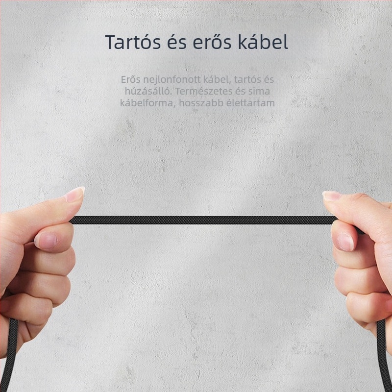 Szövött USB-A-USB-A adatkábel, kettős véggel, 1-2 m hosszú, USB 2.0, gyorstöltés