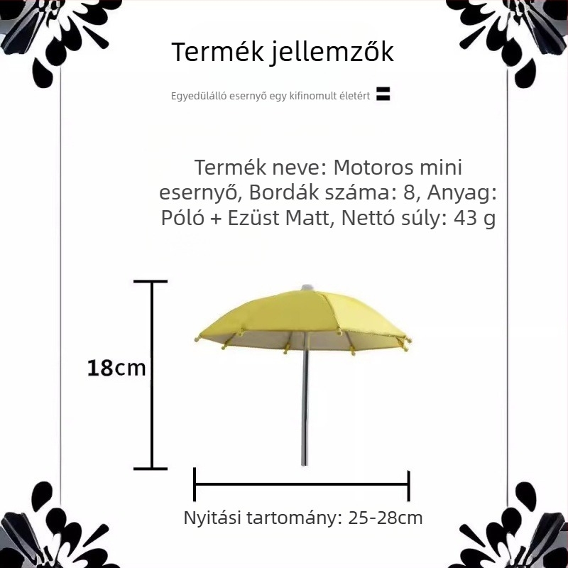 Kéz nélküli mini esernyő a napvédelme érdekében, 8 vasból készült váz, 210T poliészter vászon, UPF > 50