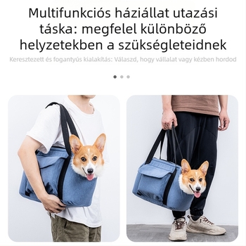 Kisállat utazótáska macskáknak és kutyáknak, minden évszakra, kétszintes, hordozható és összecsukható, lenanyagból