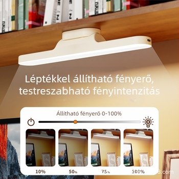 USB-energiaellátású LED asztali lámpa szemvédő funkcióval, fényerő-szabályozás, gombkapcsolóval, kollégiumi használatra