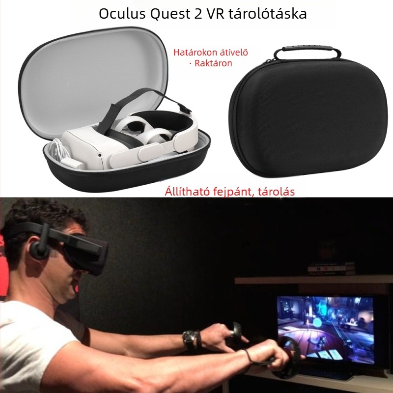 Apple Vision Pro VR tároló táska, 1680D Oxford anyag, kompatibilis PSVR2, Meta Quest 2 és Quest Pro készülékekkel, súly 0,32 kg