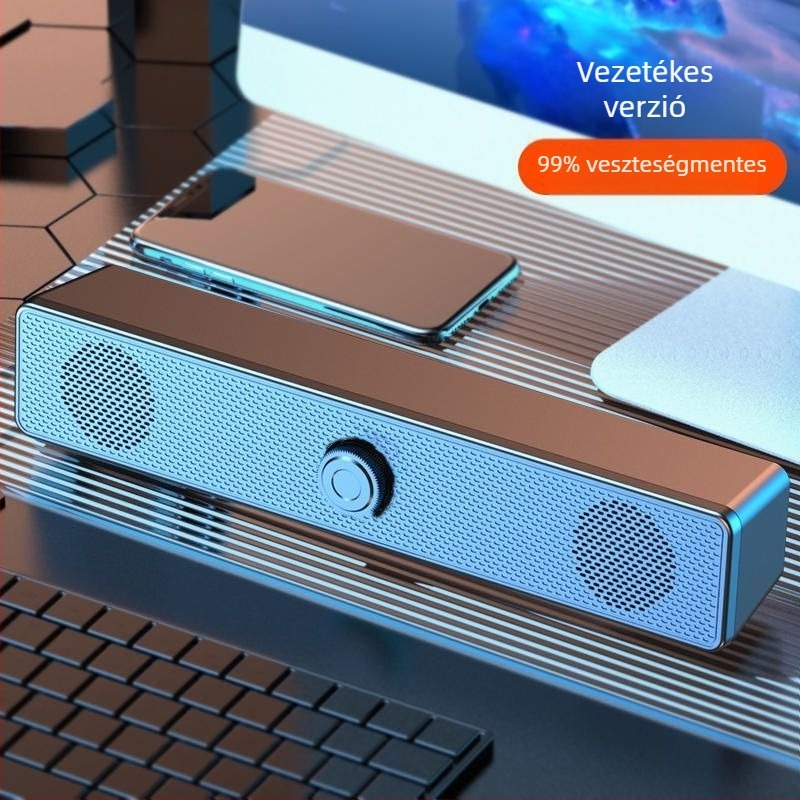 Bluetoothos asztali PC-hangszórók, USB bemenet, 2.0 sztereó, 6W teljesítmény, 5V tápegység