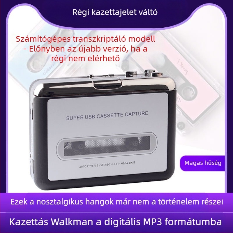 Ezcap218 USB kazettás konverter Walkman kazetták MP3-ba konvertálásához USB meghajtóra