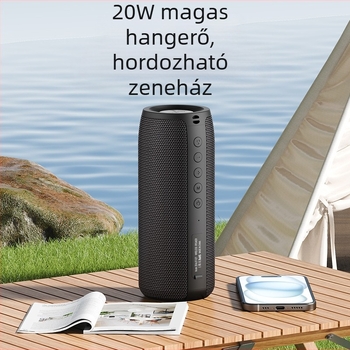 Kültéri vízálló Bluetooth hangszóró (IPX5; Bluetooth 5.0; 100 Hz-20 kHz; SNR >=70 dB; 10 W)