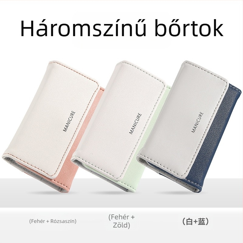 Rozsdamentes acélból készült 4 részes körömvágó készlet, hordozható manikűr eszközök