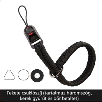 Kézzel font kamera csuklószíj gyorskioldó csattal, DSLR és mirrorless kompatibilis, nagy teherbírás és lopás elleni védelem