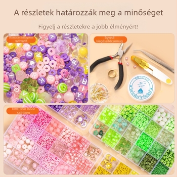 Üveggyöngyök készlet, elektroplatált kör gyöngyök, nemes mintázat
