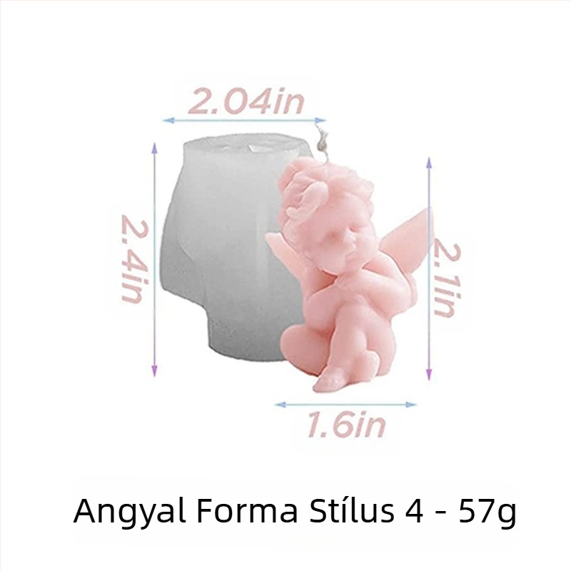 3D szilikon gyertyaforma – kis angyal, szabálytalan alak, öt típus gyertyákhoz és csokoládé desszertekhez