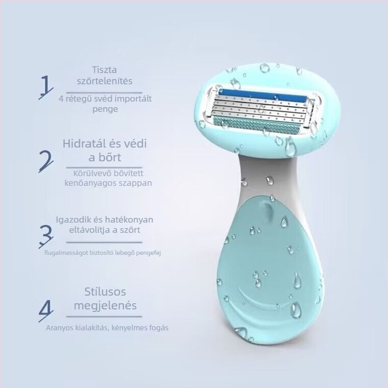 Női kézi testtakarító borotva – hónaljra, lábakra, karokra és intim területekre
