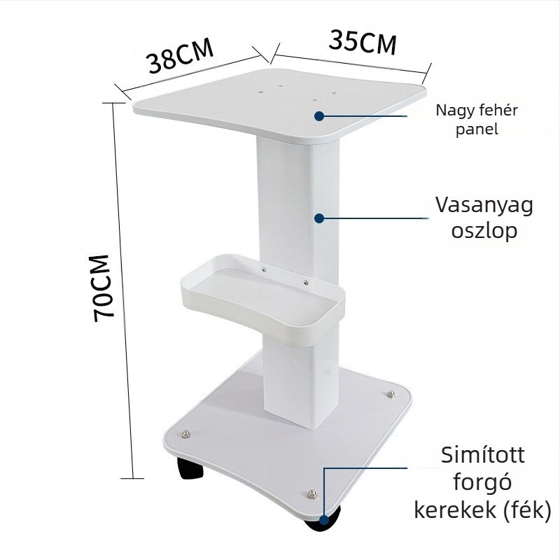 Stacionáris kozmetikai eszközök kocsi kereskedelmi szalonok számára, alap tárolóállvány, IPX0, beépített akkumulátor nélkül