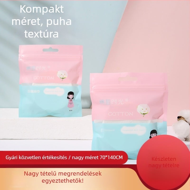 Egyszer használható pamut fürdőlepedő utazásokhoz, kompakt és vastag, 100% pamut, hordozható hotelben és otthon