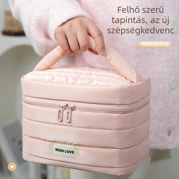 Kozmetikai tároló táska – utazáshoz, bővíthető, mintázat: solid, Down cloth + composite cotton, bélés: poliészter