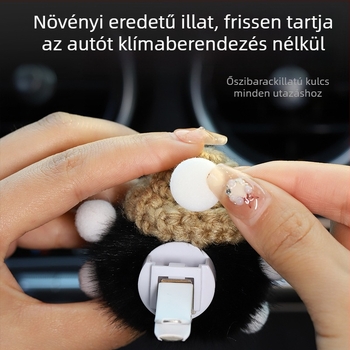 Autó aromaterápiás illatosító az autó szellőzőnyílásához – aranyos Cartoon dizájn, textile anyag, dekoráció