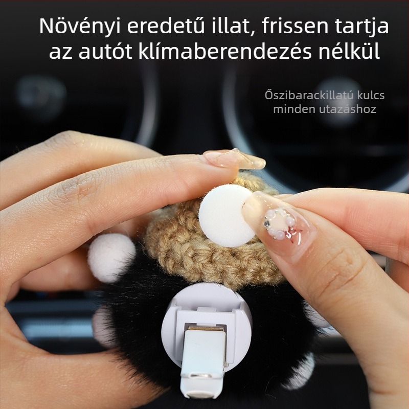 Autó aromaterápiás illatosító az autó szellőzőnyílásához – aranyos Cartoon dizájn, textile anyag, dekoráció