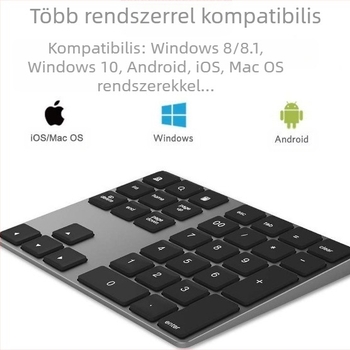 BT308 34 gombos Bluetooth numerikus billentyűzet, alumíniumötvözet, általános kompatibilitás