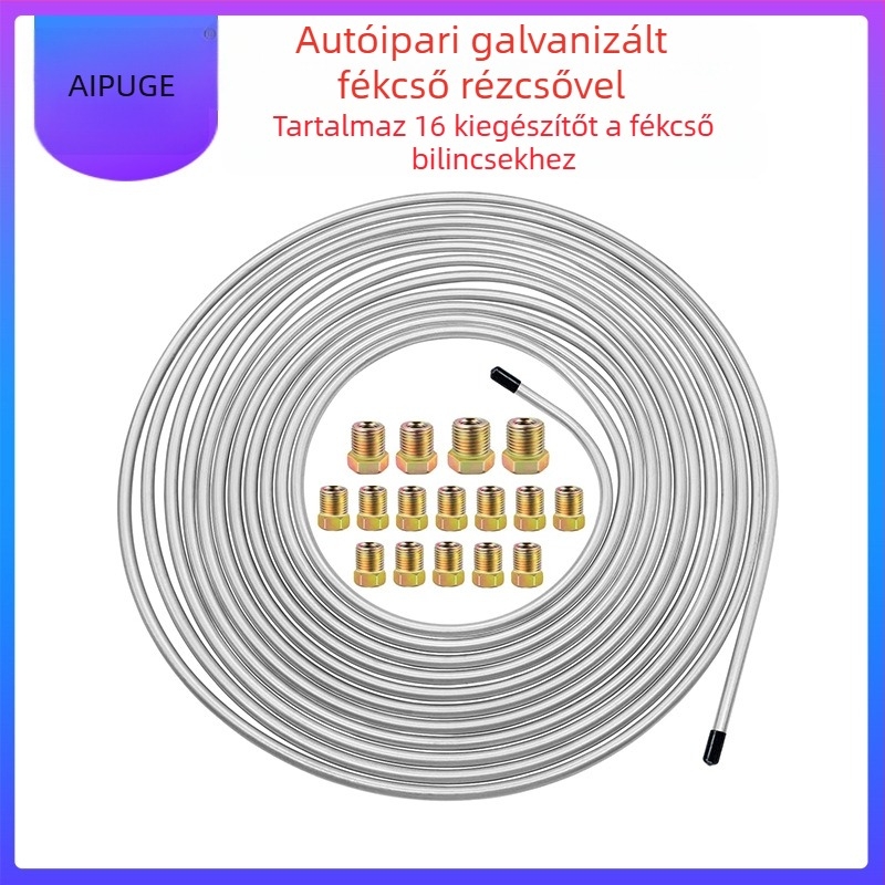 Autóipari fékcső réz-nikkel bevonatú ötvözetből; 16 tartozékkal; feldolgozás nem testreszabható