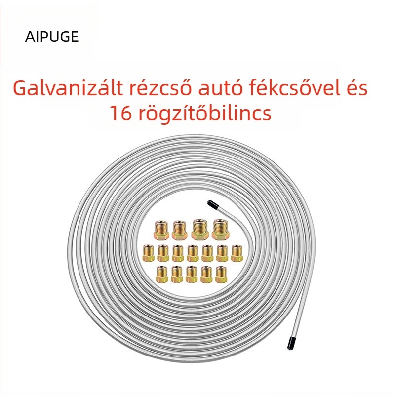 Autóipari fékcső réz-nikkel bevonatú ötvözetből; 16 tartozékkal; feldolgozás nem testreszabható