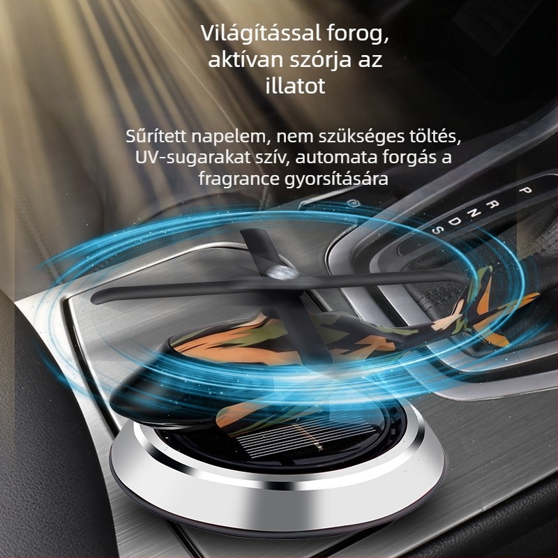 Autó aromaterápiás illat tartó — fémötvözet, ülésre/középső konzolra szerelhető, virágos illat gyümölcsös jegyekkel, dekoratív és szagtalanító funkció