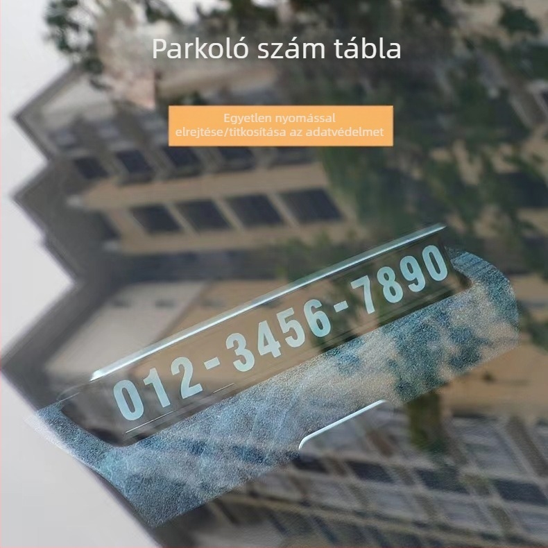 Rejtett autó parkolási számlemez – műanyag, 001-es modell, logó nyomtatás nélkül