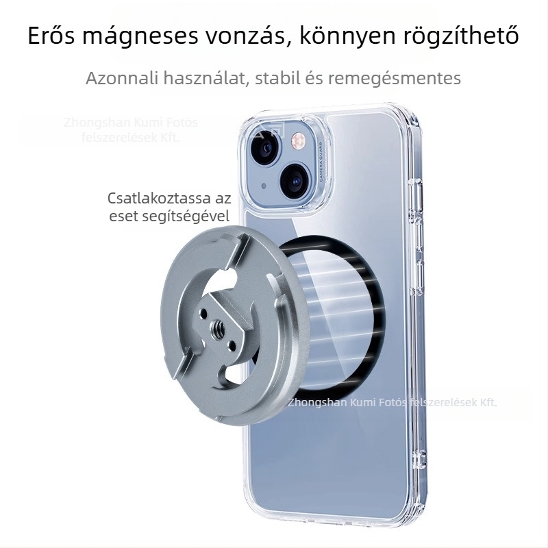 Mágneses gyűrűs telefontartó ötvözetből, univerzális, kompatibil az iPhone 16/15-tel