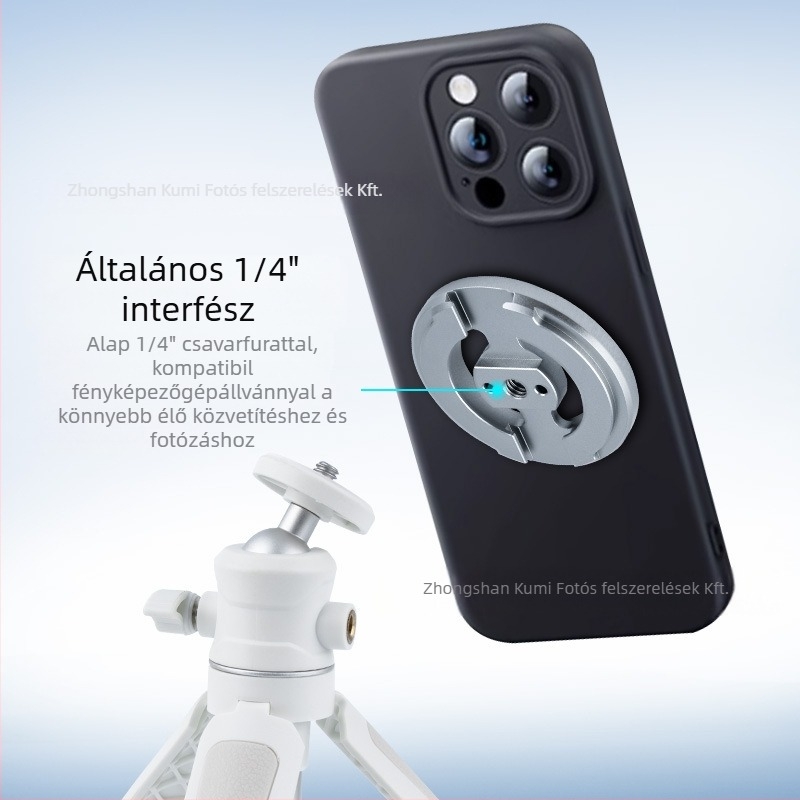 Mágneses gyűrűs telefontartó ötvözetből, univerzális, kompatibil az iPhone 16/15-tel