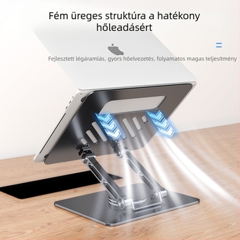 Laptop- és tablet-tartó - forgó, állítható, összecsukható, hordozható, alumíniumötvözet