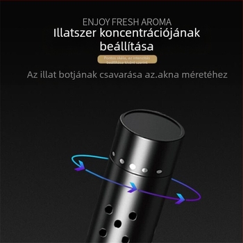 Osmanthus illatú autóillatosító, alumínium ötvözetű tartó, légkivezető klipsz, illat akár 90 napnál tovább, 3 éves élettartam
