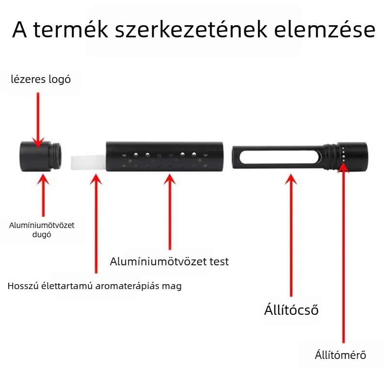 Osmanthus illatú autóillatosító, alumínium ötvözetű tartó, légkivezető klipsz, illat akár 90 napnál tovább, 3 éves élettartam