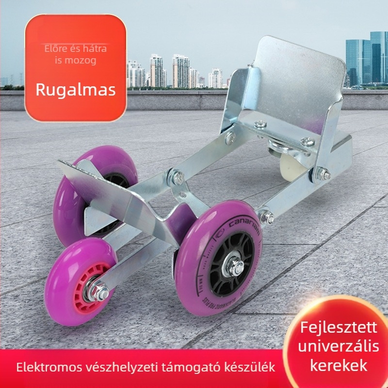 Elektromos háromkerekű booster – magas széntartalmú acél, összecsukható kopásálló kerekek, 360° kormányzás, hordozható kialakítás