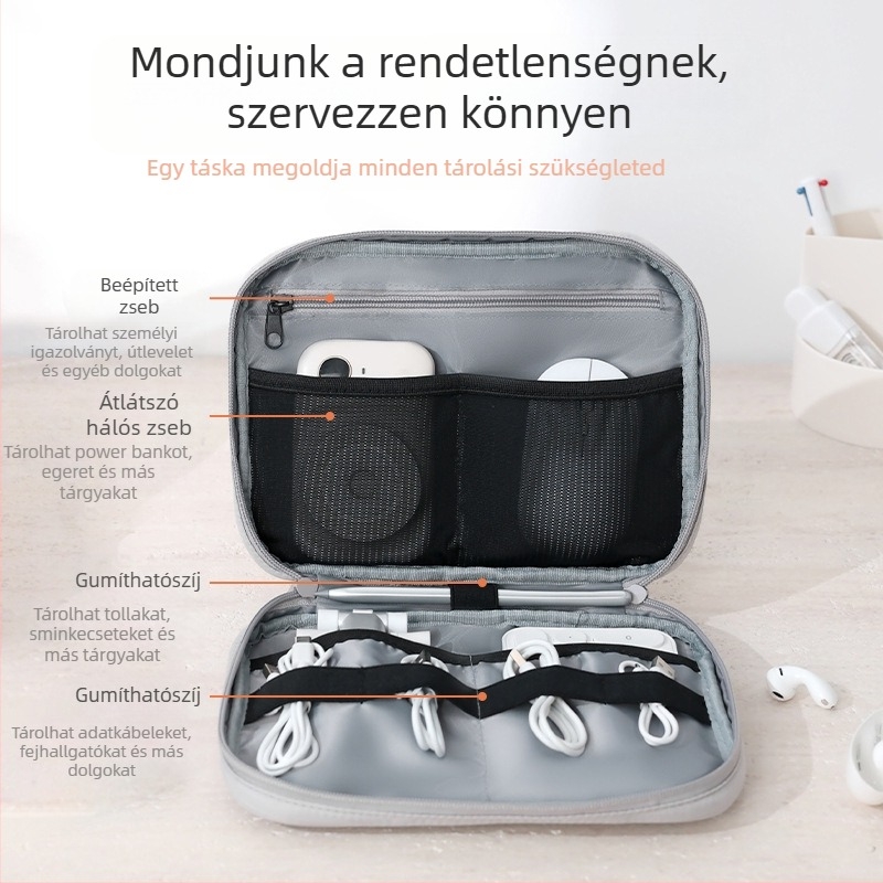 Kozmetikai táska, kocka alakú utazáshoz, könnyű poliészter sminktároló