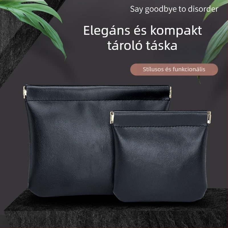 PU bőr kocka alakú tároló táska – többfunkciós kozmetikai és kellék tároló, könnyű lux stílus, Zhan Jie