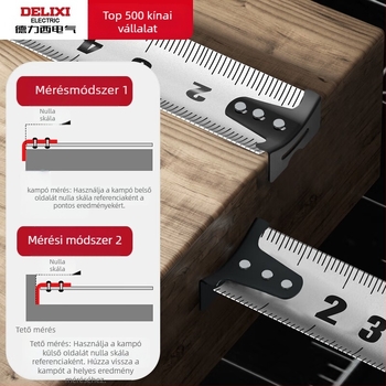 Mérőszalag vastított acél szalaggal, szélesebb pengével, ütésálló, vízálló, ipari minőségű