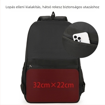 Unisex hátizsák üzleti utazásokhoz, 20–35L, 14 hüvelykes laptophoz, Oxford anyag, légáteresztő, ívelt vállpántok