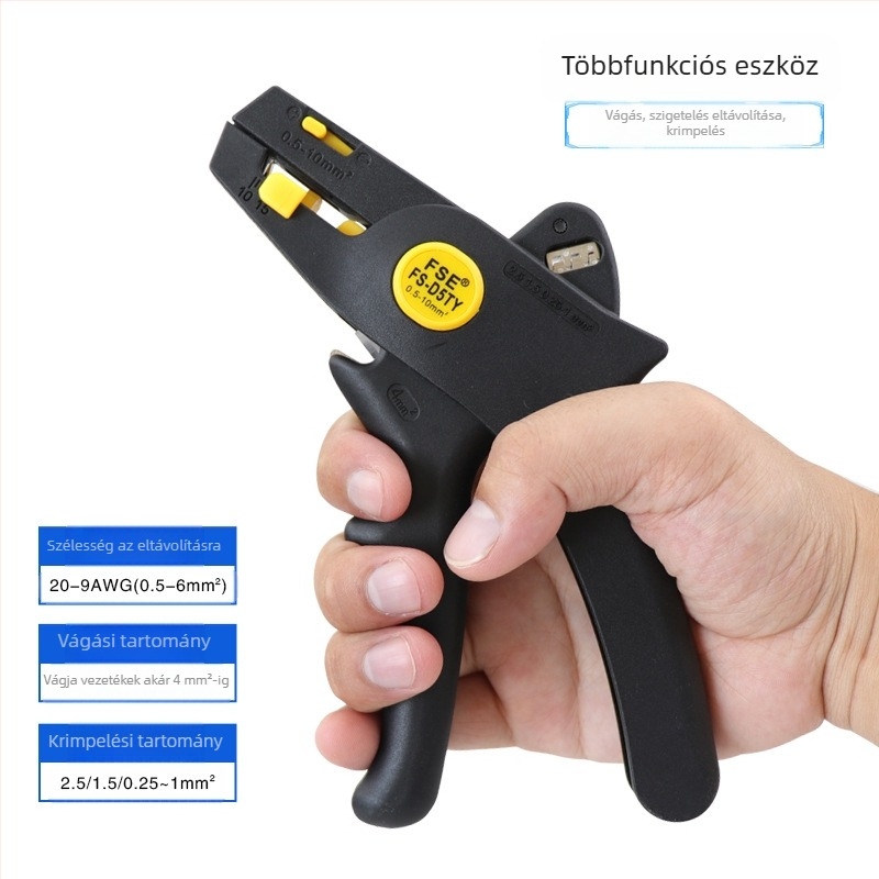 D5 Könnyű automata vezetékbontó fogó, szigetelt, hegyes szájú, súly 0.2, Eredet: Kína