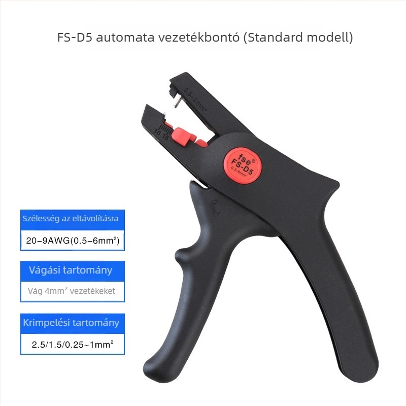 D5 Könnyű automata vezetékbontó fogó, szigetelt, hegyes szájú, súly 0.2, Eredet: Kína
