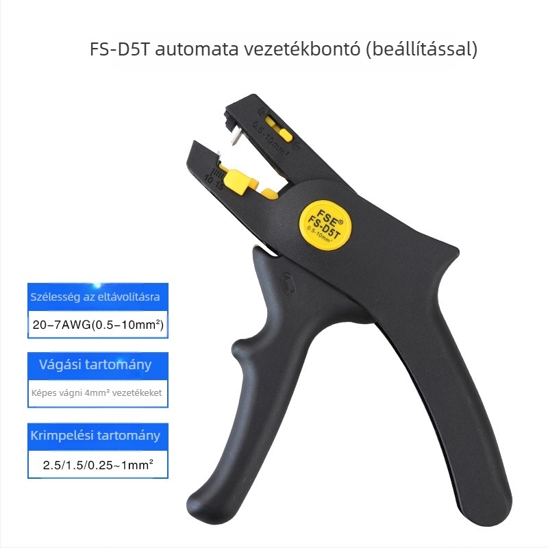 D5 Könnyű automata vezetékbontó fogó, szigetelt, hegyes szájú, súly 0.2, Eredet: Kína