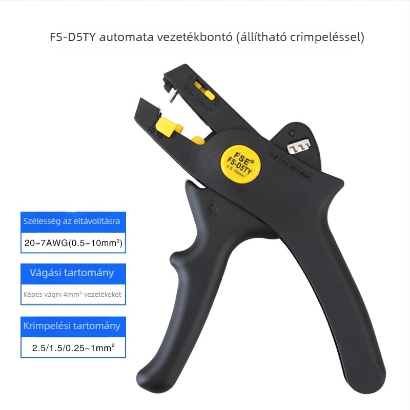 D5 Könnyű automata vezetékbontó fogó, szigetelt, hegyes szájú, súly 0.2, Eredet: Kína