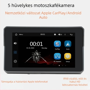Motorkerékpár dash kamera, Modell 505, 5MP szenzor, 160° látószög, TF-kártya 128GB-ig, ciklikus felvétel