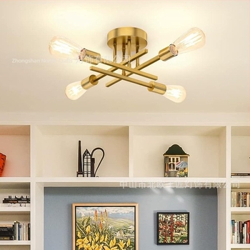 Vasból készült függő lámpa, többágú, LED, 220V, modell N-00363