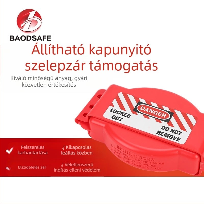 BAODSAFE ABS zár gate valve-hez, modell BDS-F8616, műanyag technikai fogantyúval, ipari szelepekhez, modern dizájn