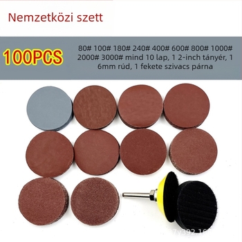Flokkolt hátlapú csiszoló korong készlet, önragasztó, alumínium-oxid, csiszoláshoz és polírozáshoz, fa/fém/ipari alkalmazások