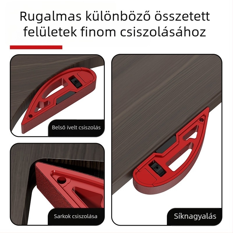 Kézi sarokcsiszoló eszköz alumínium ötvözet testtel és csiszolópapír tartóval