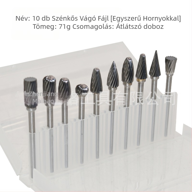 10 darabos forgóreszelő készlet, egy- és kétnyílású hornyával, kemény ötvözetű maró CNC szerszámokhoz, acél és alumínium megmunkálásához
